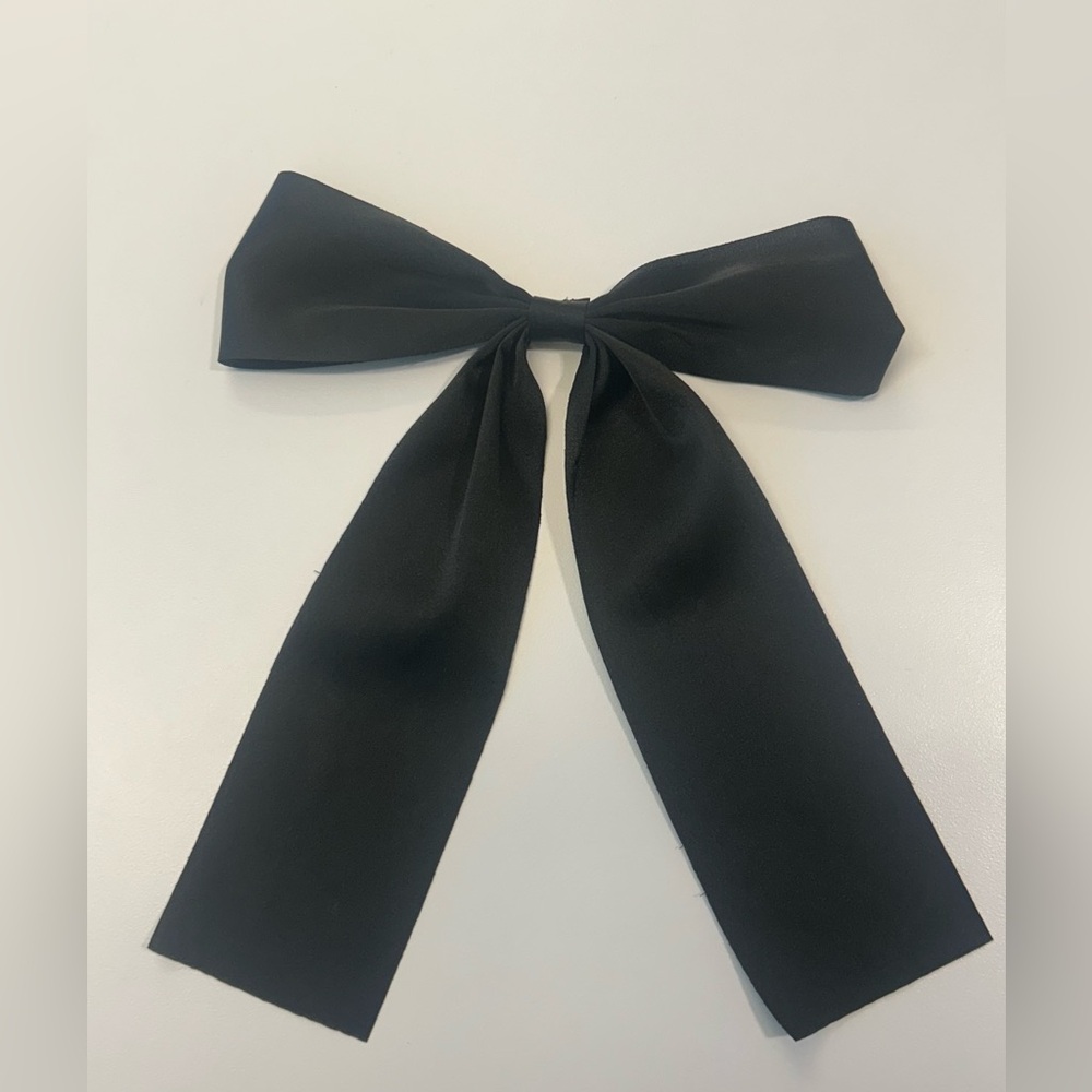 Sophisticated Black Satin Hair Bow NWOT